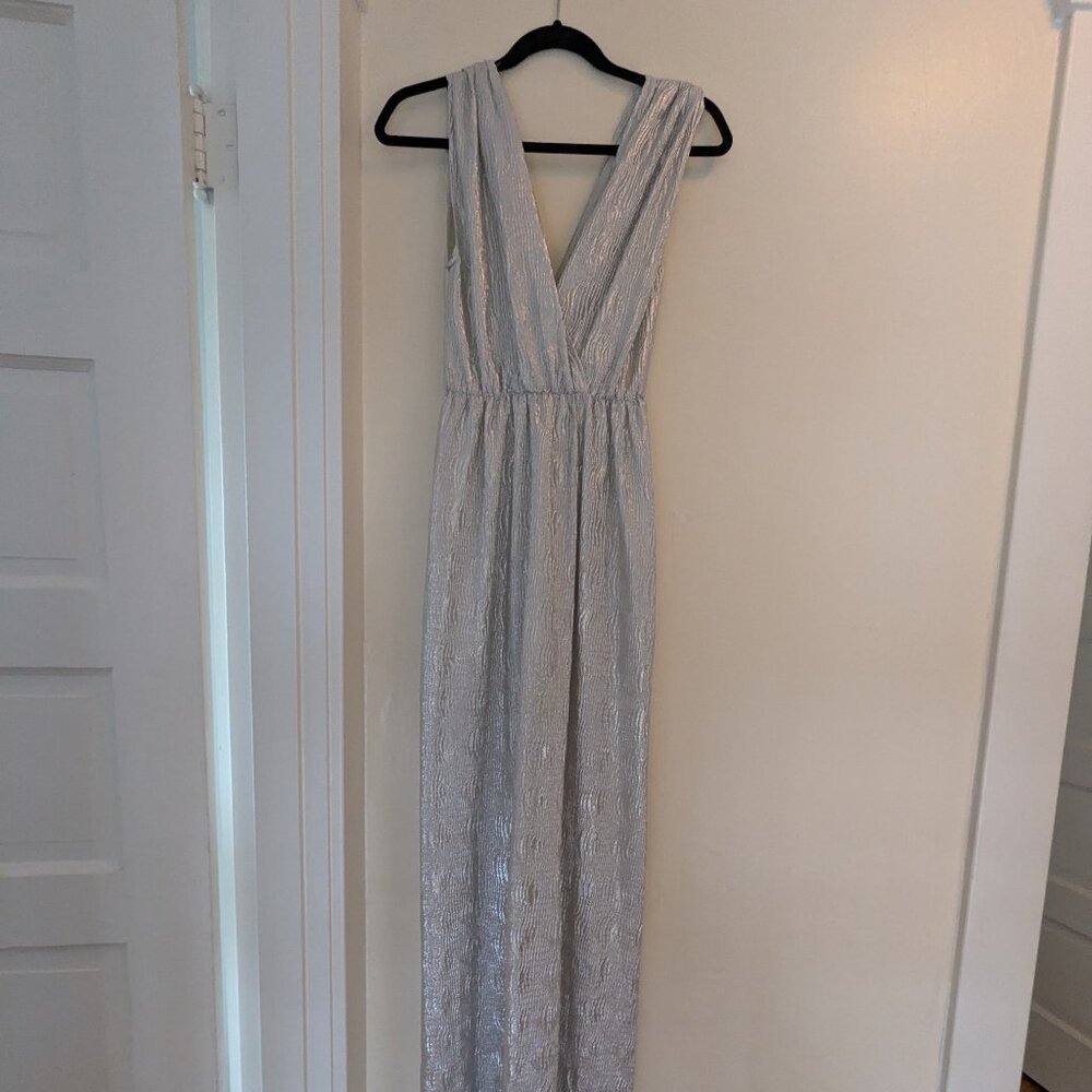 NWT Alythea sparkly silver maxi dress (bridesmaid, prom, boho)